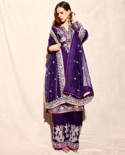 Elegant Designer Chinon Suit with Sequin Embroidery Work – Perfect for Festive & Party Wear