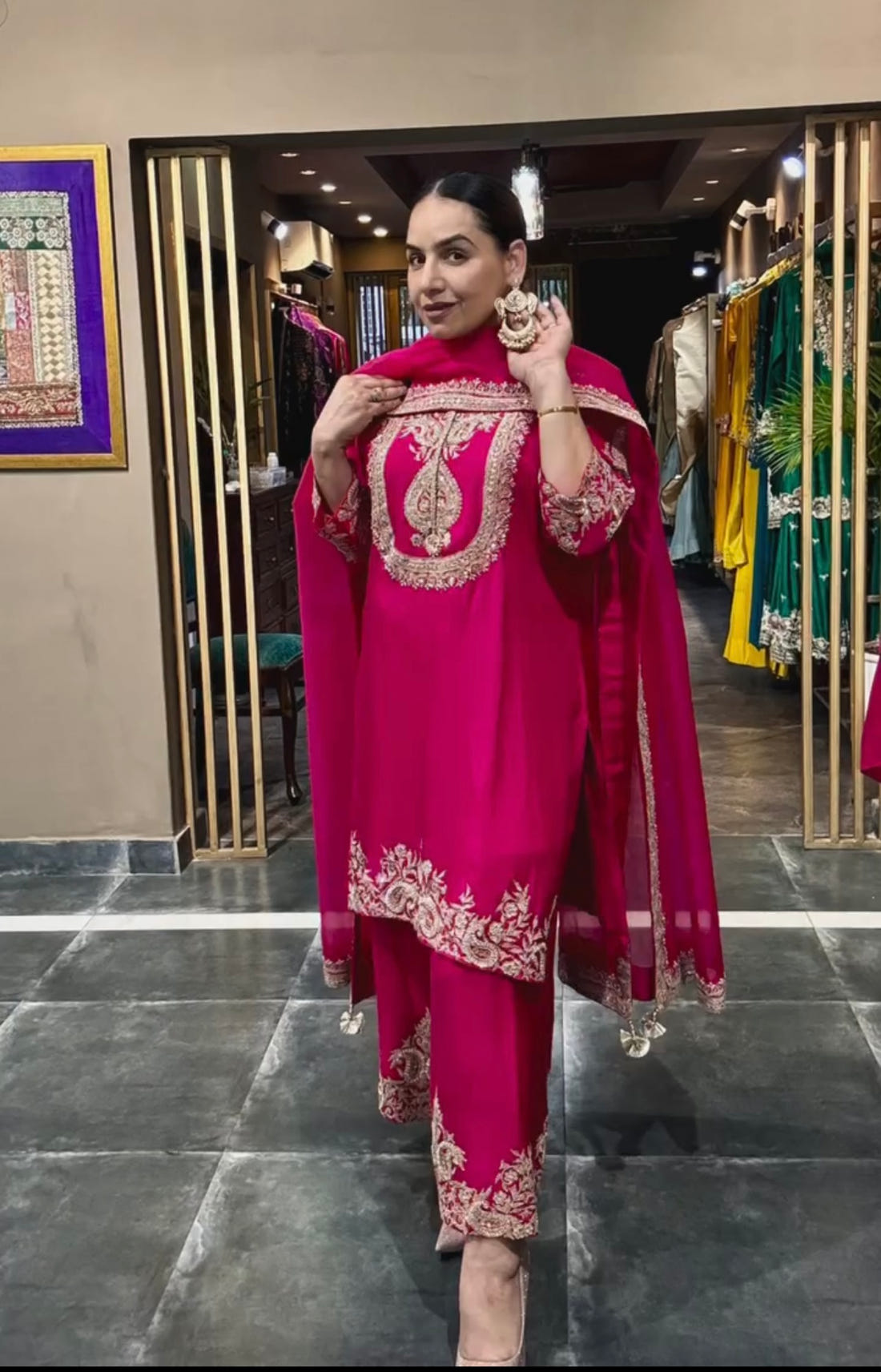 Luxuriant Chinnon Sequence Work Purple Color Salwar Suit
