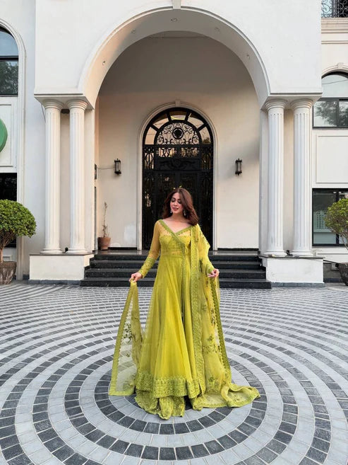 Butterfly Net Lehenga Set with Blouse & Dupatta