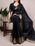 Black Marsh Mello Zari Weaving Saree with Matching Blouse