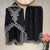 Black Natural Crepe Sequins Embroidered Palazzo Suit Dupatta