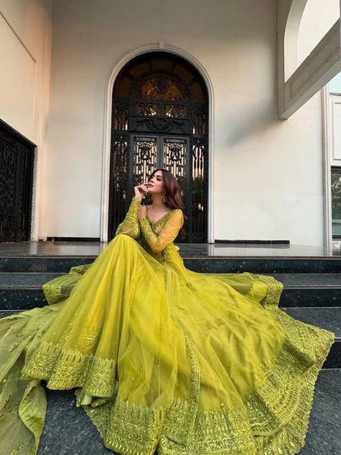 Butterfly Net Lehenga Set with Blouse & Dupatta