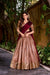 Dusky Brown Dupion Silk Zari Weaving Lehenga Choli Set with Maroon Dupatta