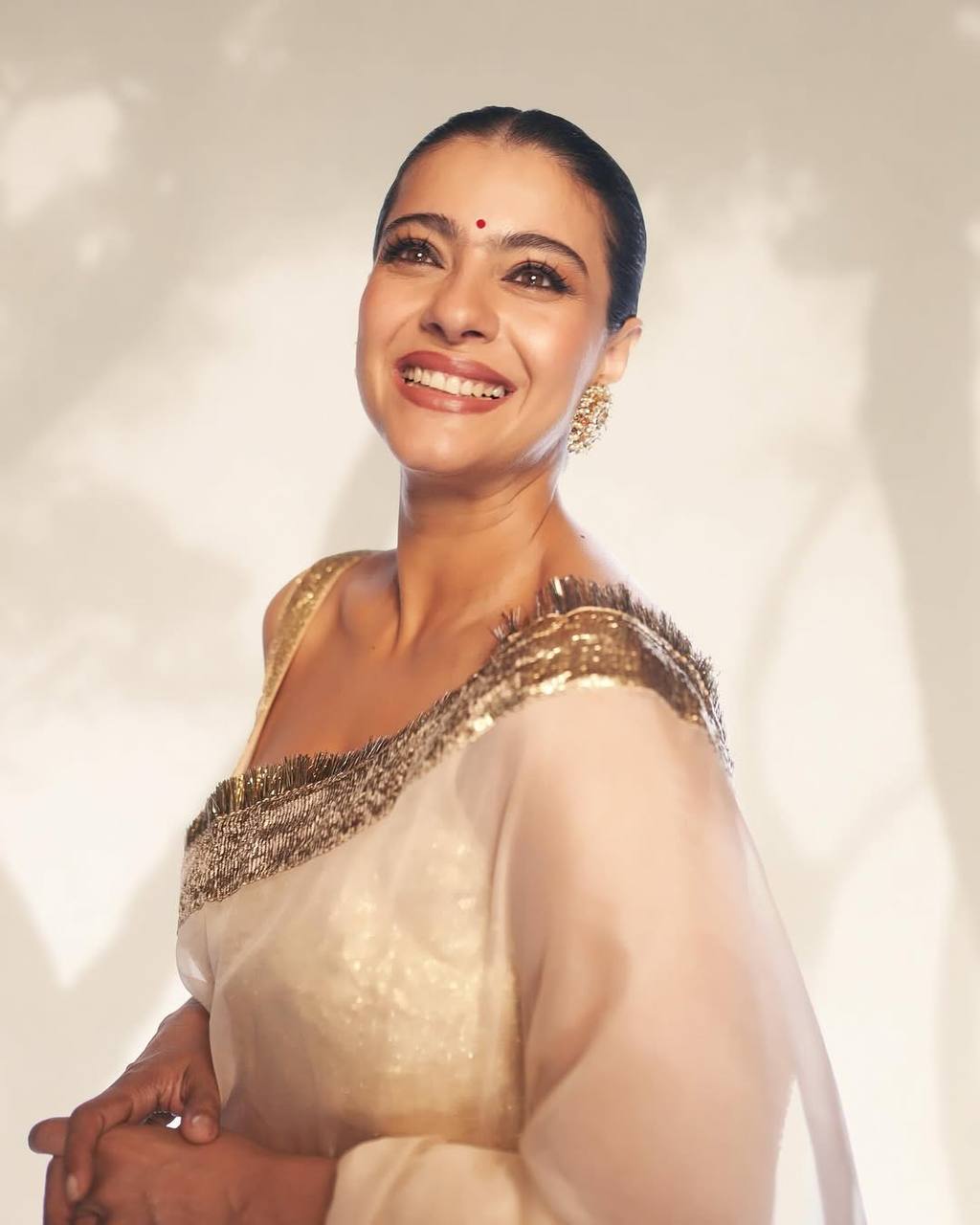 Gold Glass Tissue Saree with Gota Patti Lace Border & Rotto Silk Blouse