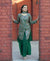 Green Tapeta Silk Embroidered Sharara Suit with Sequins & Real Mirror Work