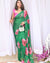 Green Tebi Silk Digital Printed Saree with Handwork Satin Silk Blouse