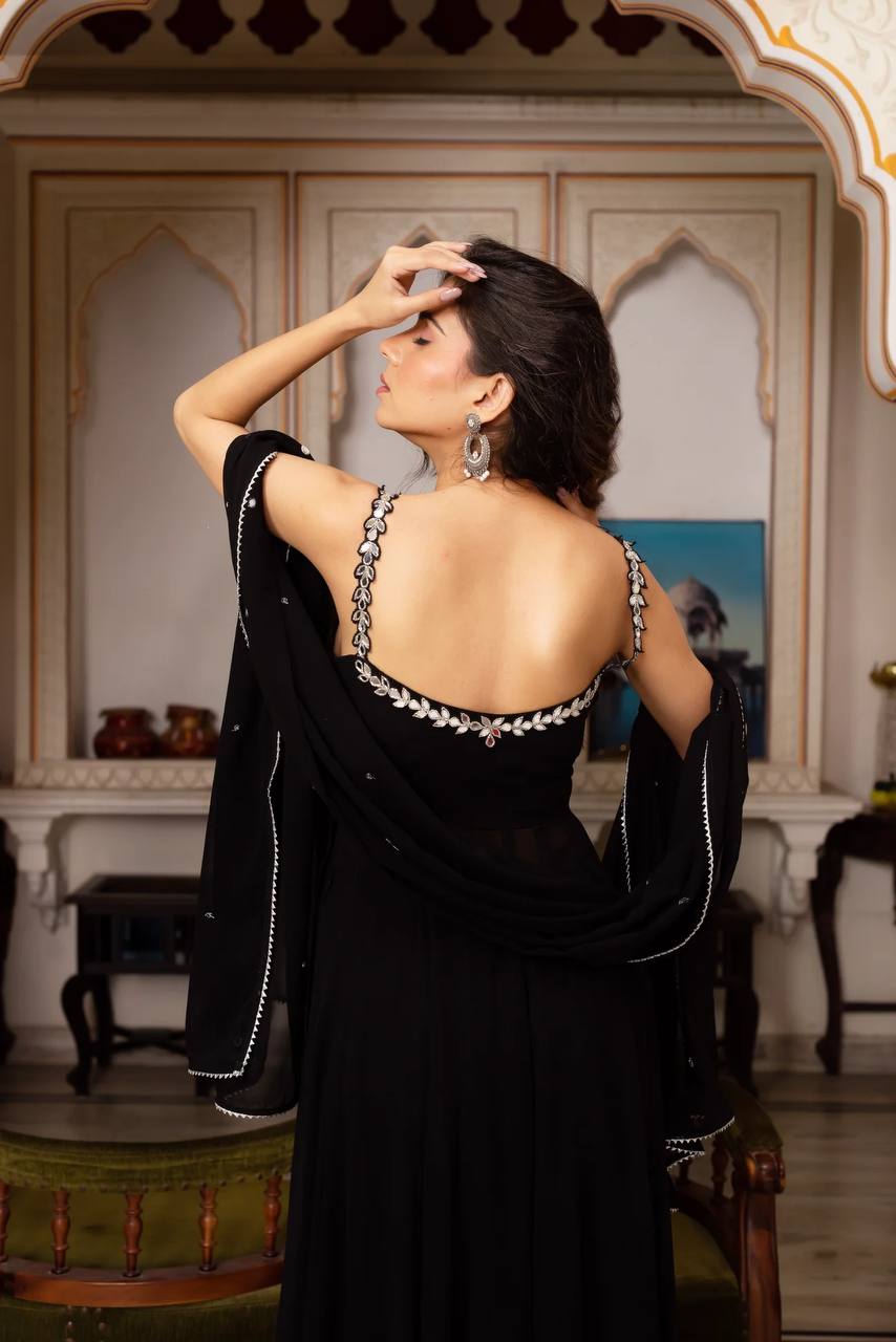 JET BLACK ANARKALI SUIT