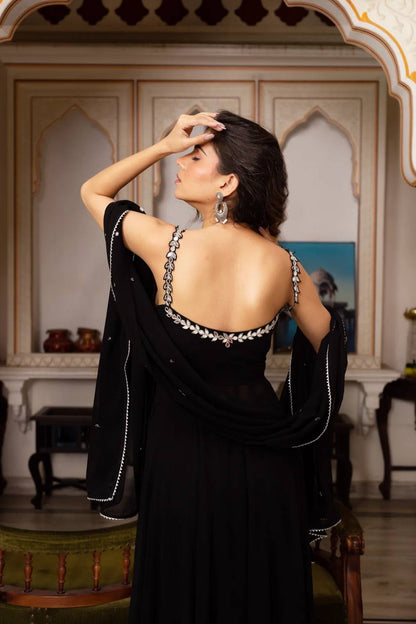 JET BLACK ANARKALI SUIT