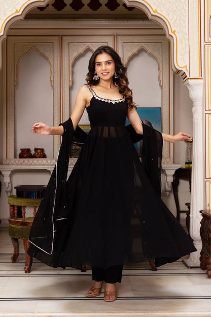 JET BLACK ANARKALI SUIT
