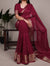 Maroon Marsh Mello Zari Weaving Saree with Matching Blouse