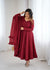 Maroon Premium Lucknowi Fox Georgette Anarkali Suit Set with Dupatta