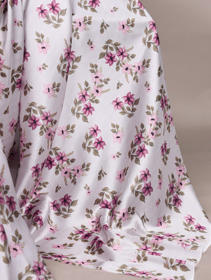 Maroon Satin Silk Printed Saree with Fabric Elegant Banglory Blouse