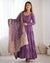 Mauve Purple Elegant Festive Wear Anarkali Suit – Pure Dupatta & Pant Set