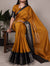 Mustard Elegant Dola Chex Zari Weaving Saree with Matching Blouse