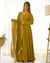 Musturd Yellow Premium Roman Anarkali Set Dupatta – Festive & Wedding