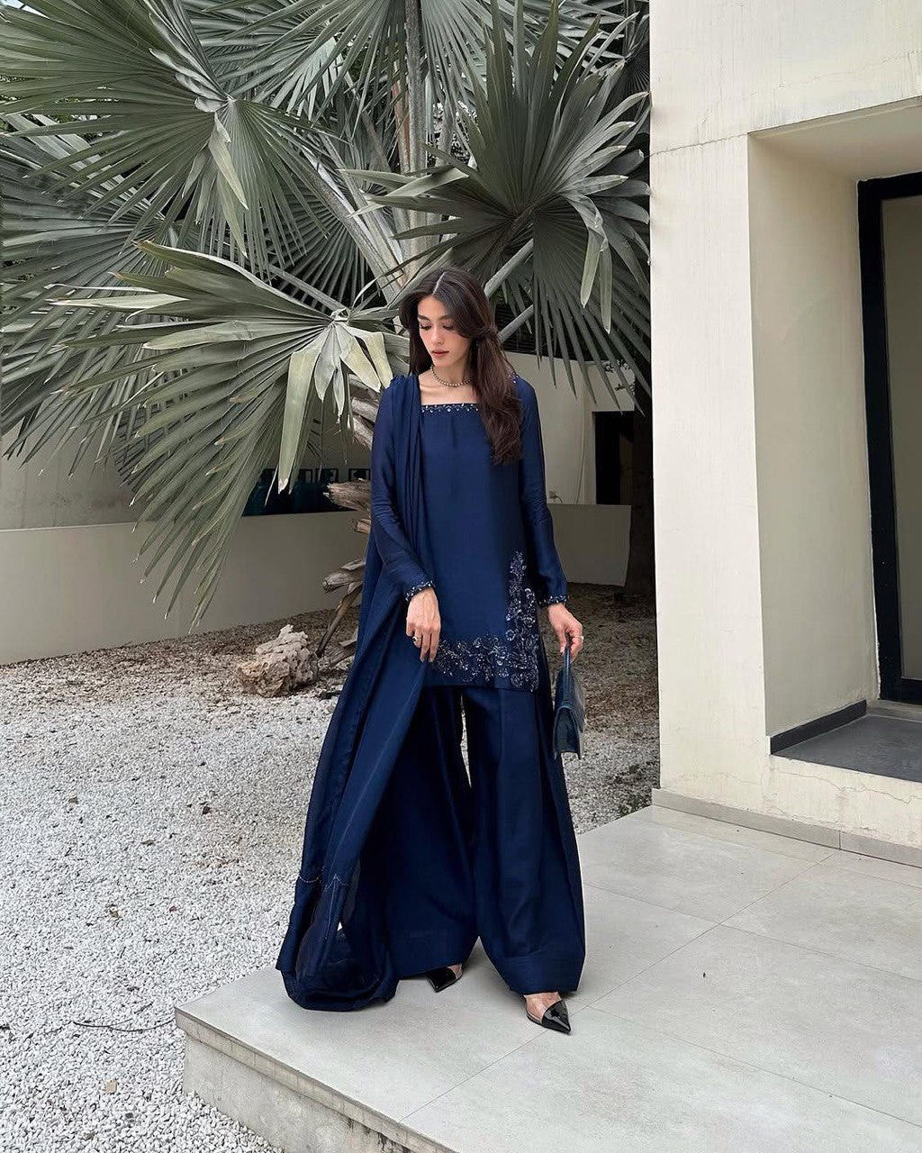 NATURAL CREPE THREAD WORK SALWAR SUITS