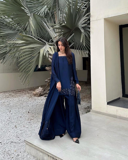 NATURAL CREPE THREAD WORK SALWAR SUITS