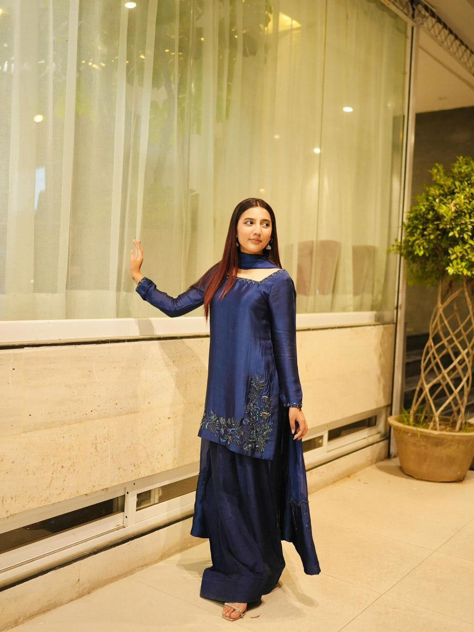 NATURAL CREPE THREAD WORK SALWAR SUITS