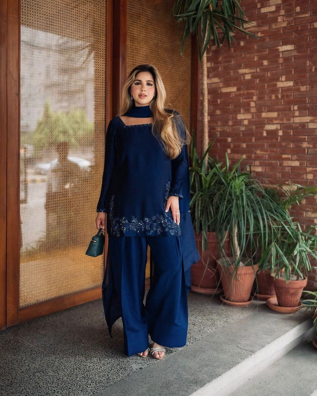 NATURAL CREPE THREAD WORK SALWAR SUITS