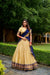 Navy Blue Kanchipuram Zari Weaving Half Saree Lehenga Choli with Dupatta
