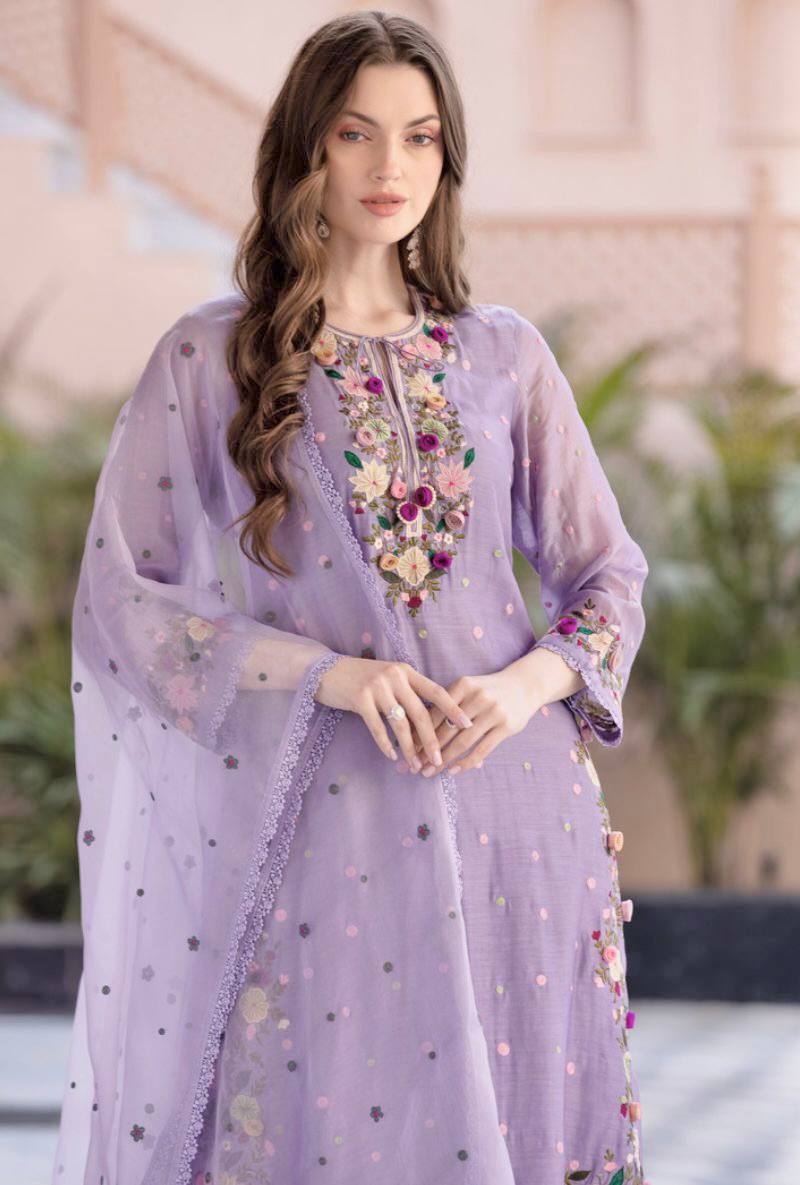 Palazzo Suit with Embroidery Sequence Work – Ready to Wear Pakistani Salwar Kameez