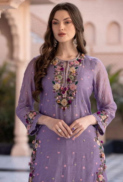 Palazzo Suit with Embroidery Sequence Work – Ready to Wear Pakistani Salwar Kameez
