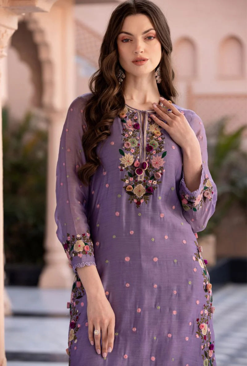 Palazzo Suit with Embroidery Sequence Work – Ready to Wear Pakistani Salwar Kameez 