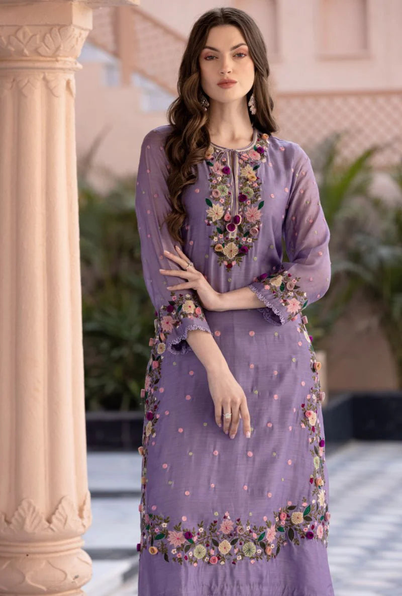 Palazzo Suit with Embroidery Sequence Work – Ready to Wear Pakistani Salwar Kameez 