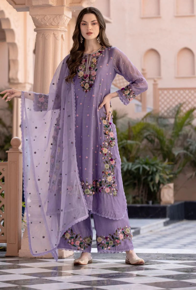 Palazzo Suit with Embroidery Sequence Work – Ready to Wear Pakistani Salwar Kameez 