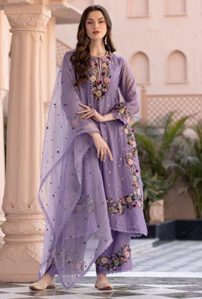 Palazzo Suit with Embroidery Sequence Work – Ready to Wear Pakistani Salwar Kameez