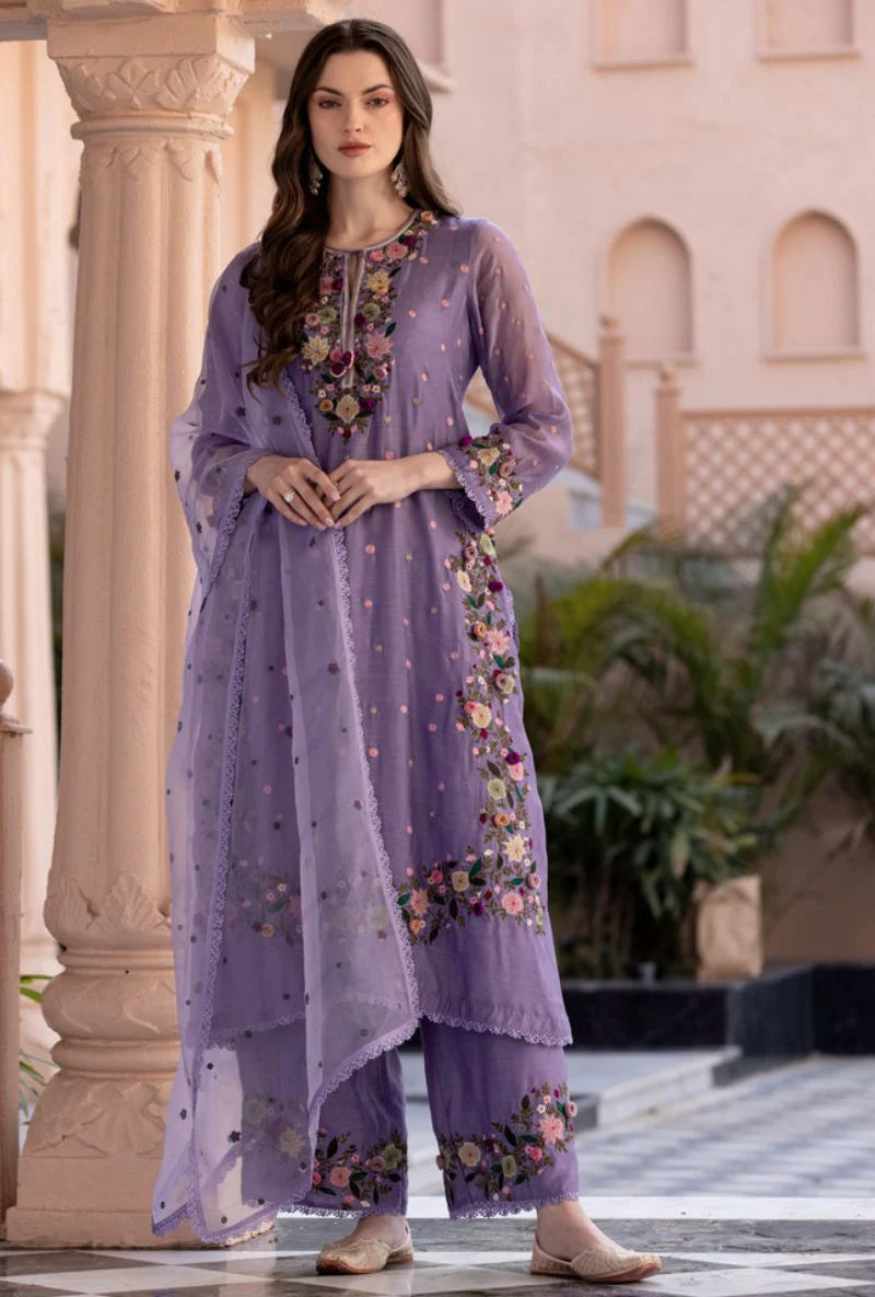 Palazzo Suit with Embroidery Sequence Work – Ready to Wear Pakistani Salwar Kameez