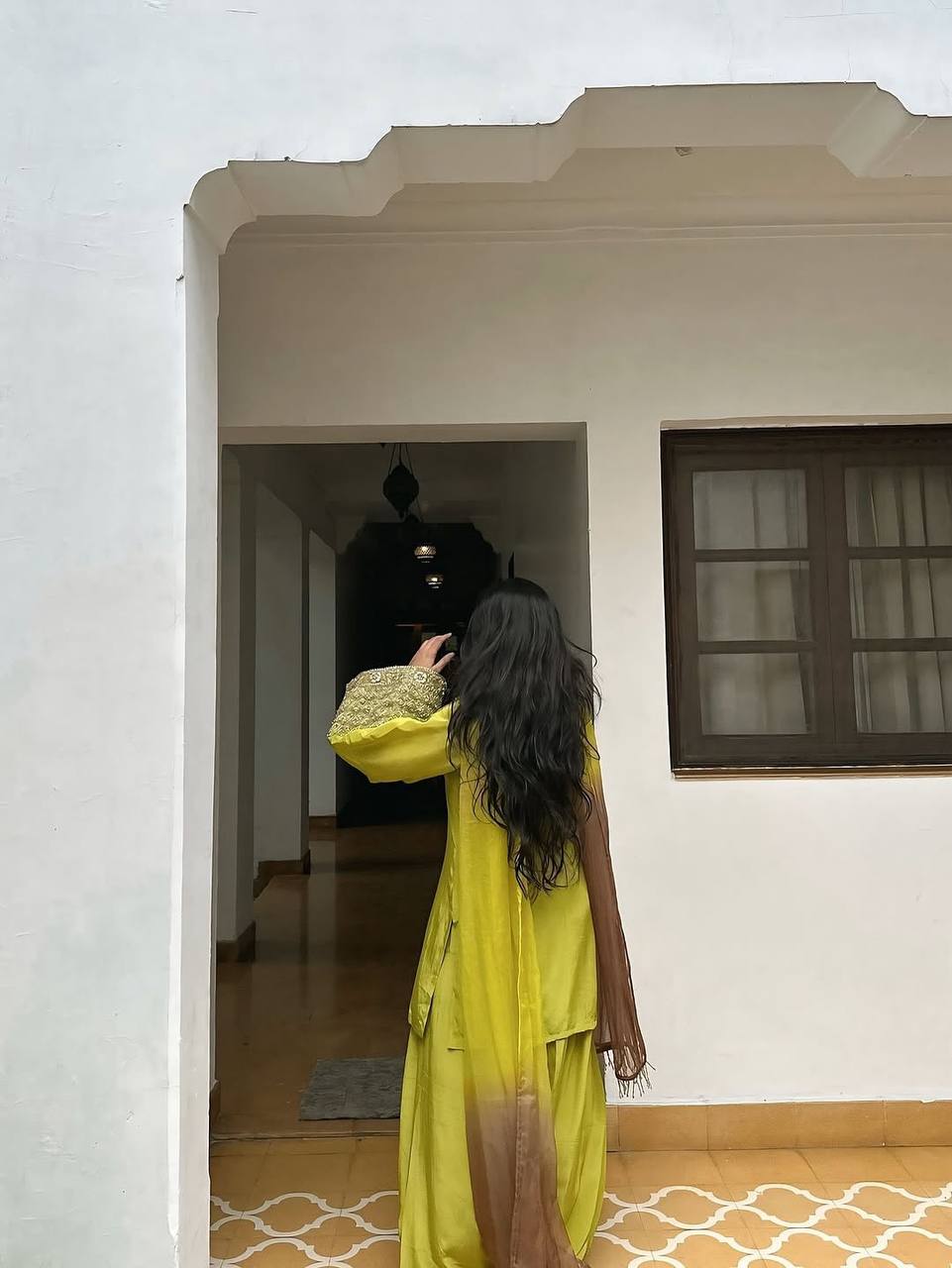 Punjabi Suit with Embroidery Work, Fancy Neck & Dupatta – Ready to Wear Palazzo Style Salwar Kameez