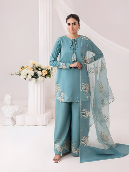 Pure Natural Crep Kurta And Palazzo With Dupatta For Wedding Wear