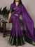Purple Elegant Dola Chex Zari Weaving Saree with Matching Blouse