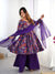 Purple Soft Romansilk Chanderi Kediya Style & Fancy Organza Dupatta