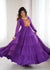 Purple Vibrant Laheriya Print Georgette Anarkali Gown Dress