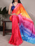 Rainbow Satin Silk Printed Saree with Fabric Elegant Banglory Blouse