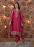 Rani Pink Designer Chinon Suit with Multi Sequins Embroidery