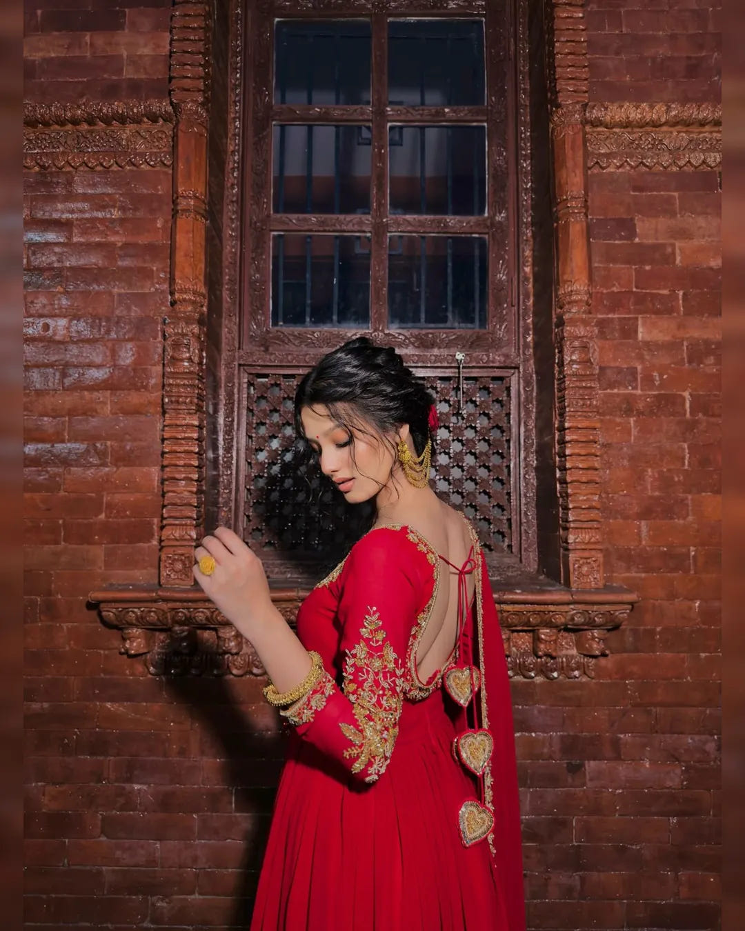 Red Color Anarkali Gown With Heavy Sequence Embroidery Bollywood Anarkali -01