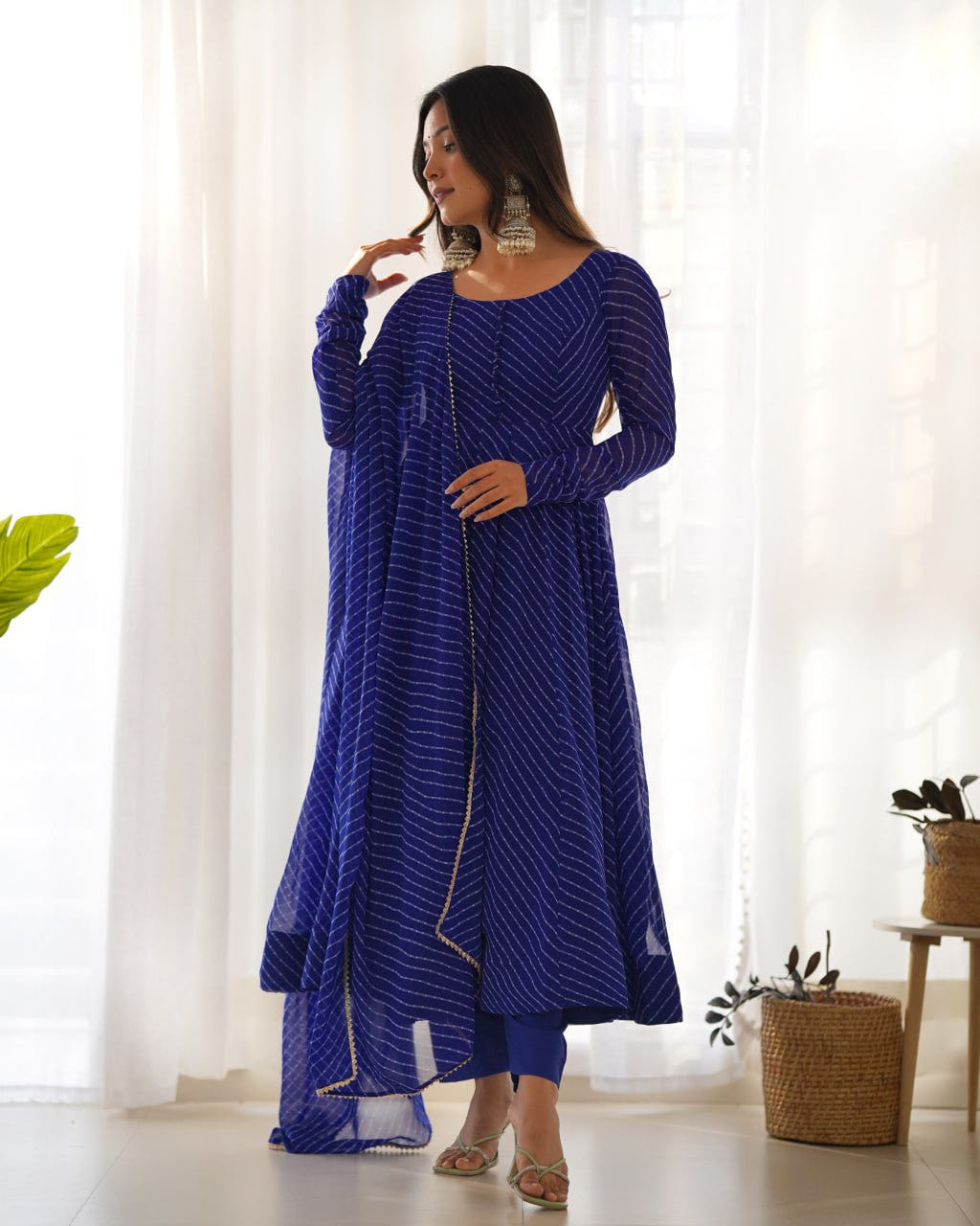 ROYALBLUE Laheriya Fox Georgette  Festive Wear Anarkali Suit Set   -02