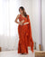 Rust Orange Premium Fox Georgette Saree with Festive & Wedding Blouse