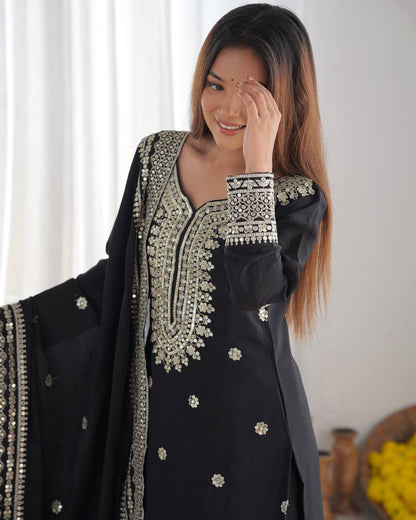 Sharara Suit with Embroidery & Sequence Work