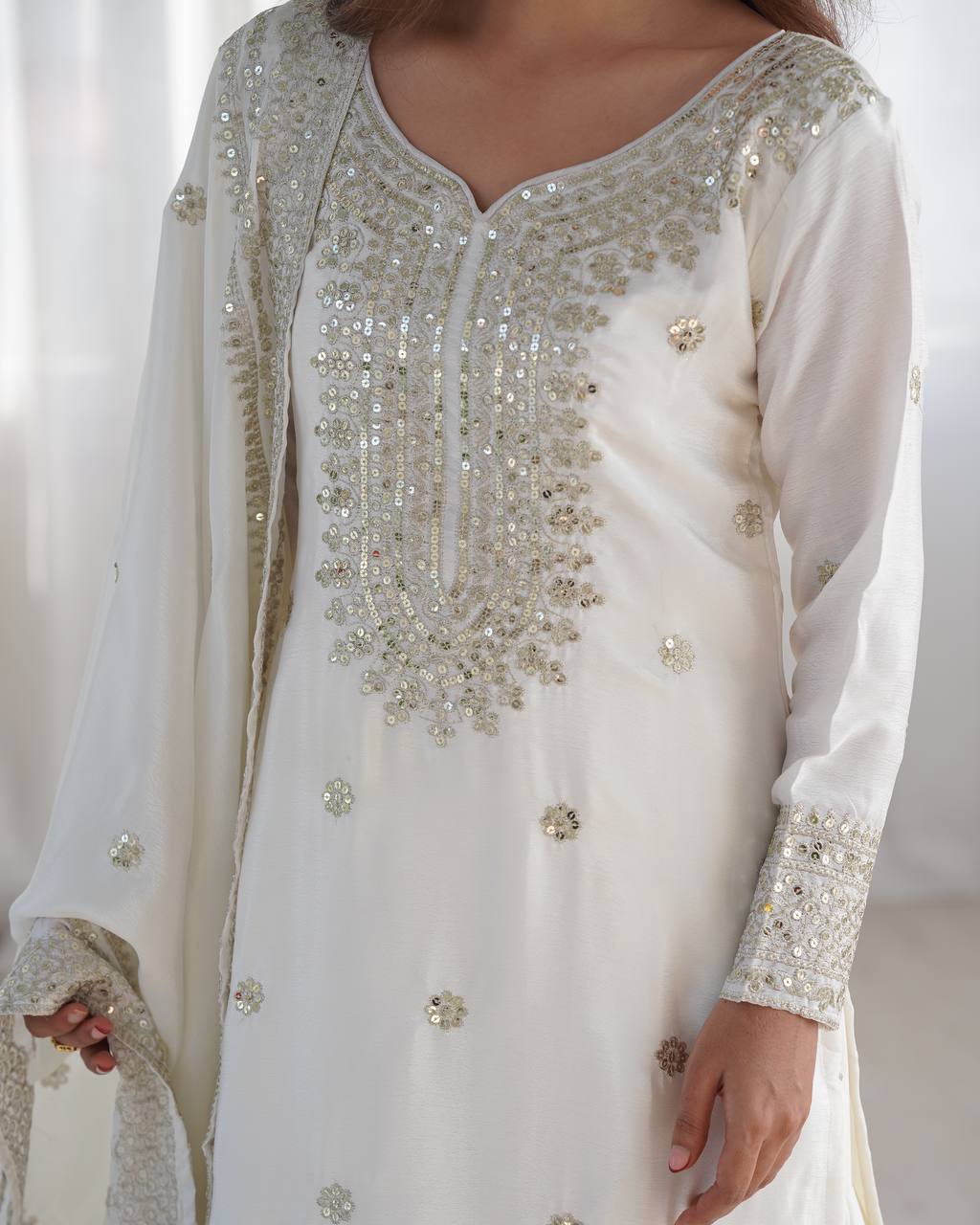 Sharara Suit with Embroidery & Sequence Work