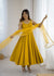 Yellow Roman Silk Chanderi Anarkali Suit with Mirror-Lace Net Dupatta