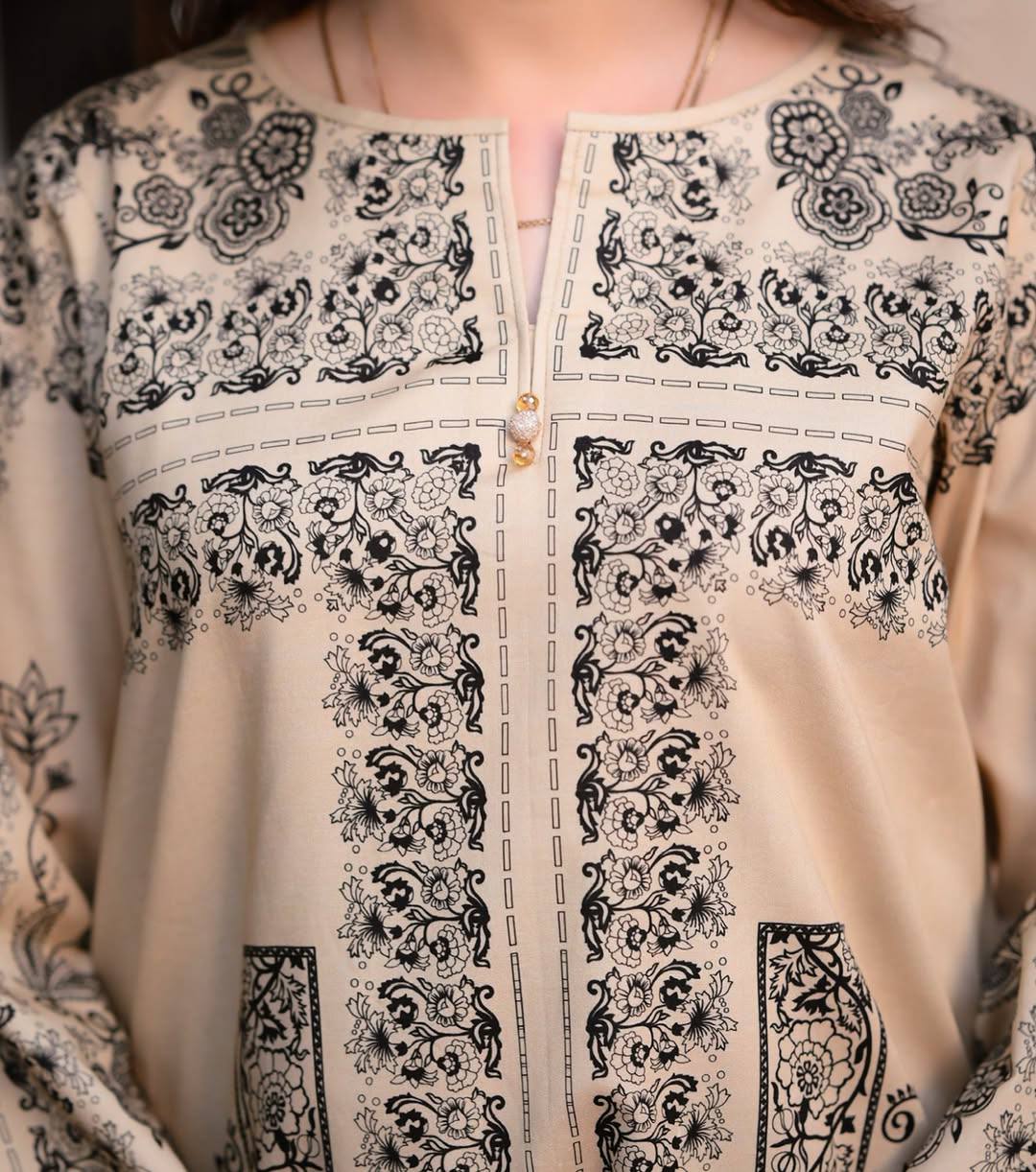 Beige Designer Natural Crepe Print Plazzo and Top For Party Wear