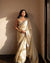 Beige Designer Pure Satin Silk Embroidery Saree and Mirror Work Blouse