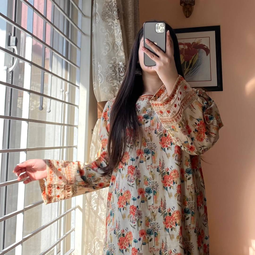 Beige Designer Roman Silk Embroidery Plazzo and Top For Party Wear