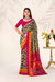 Beige Elegant Zigzag Tasar Silk Printed Saree with Matching Blouse