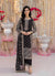 Black Designer Faux Georgette Palazzo Top Dupatta For Party Wear