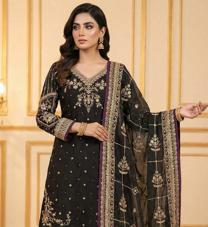 Black Designer Pure Jimmy Choo Plazzo Top and Dupatta For Party Wear